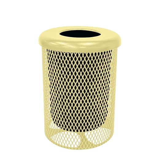 COATEDOUTDOORFURNITURE RFT-TXTSAND Heavy Duty Round Trash Receptacle by CoatedOutdoorFurniture