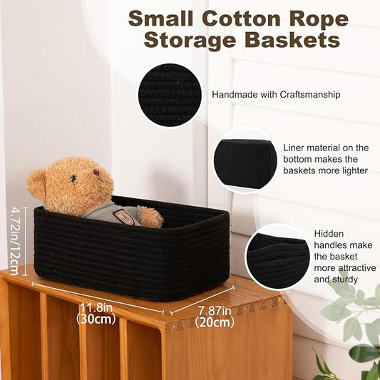 3 Pack Small Storage Baskets for Organizing, Cute Woven Decorative Gift Baskets - Image 2