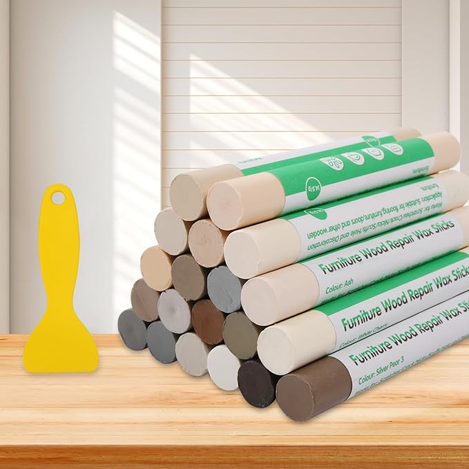 Furniture Markers Touch Up, 20 Colors Wood Filler Sticks, Wood Wax Crayons by Hosifiy