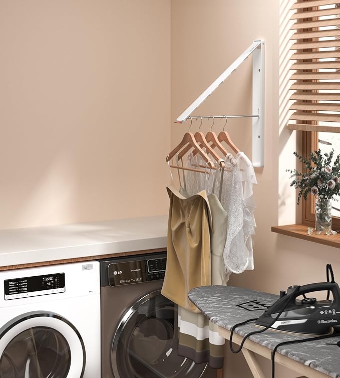 Dr.DJ Clothes Drying Rack, Wall-Mounted Retractable & Foldable Clothes Hanger - Image 4