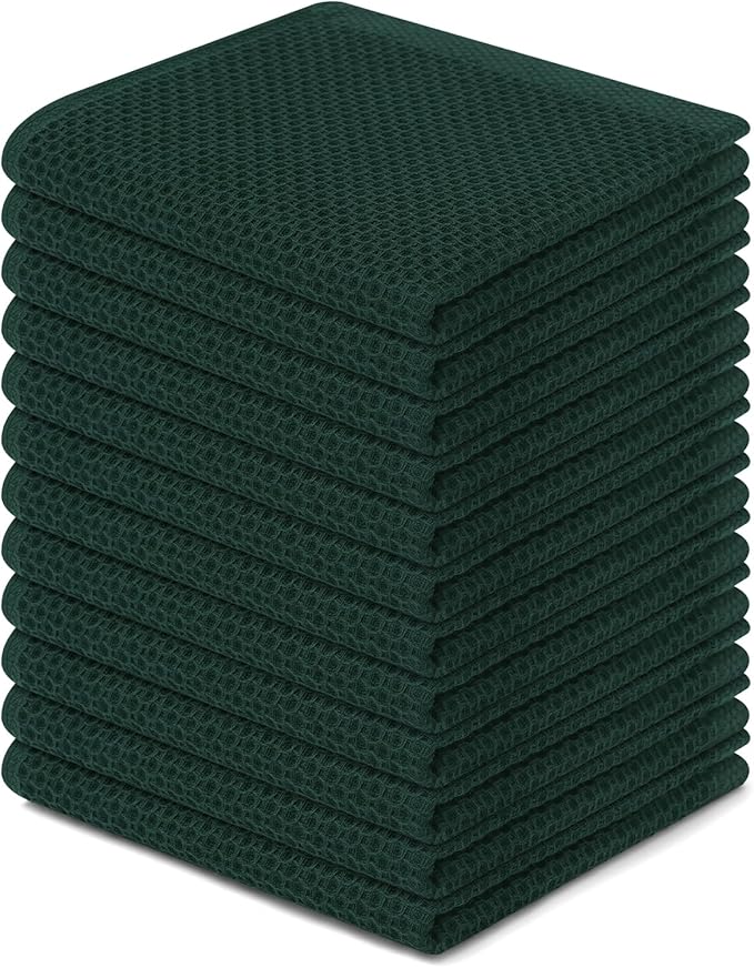 Homaxy 100% Cotton Waffle Weave Kitchen Dish Cloths, Ultra Soft Absorbent Quick by Homaxy
