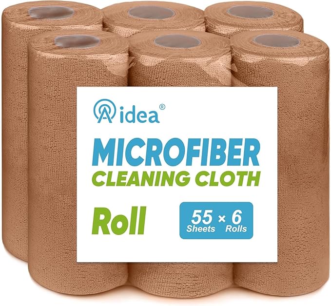 AIDEA Microfiber Cleaning Cloth 330 Sheets 6 Roll, Microfiber Towels by AIDEAHOME