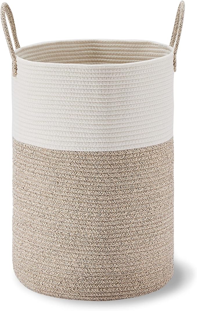 VIPOSCO Large Laundry Hamper, Tall Woven Rope Storage Basket - Image 9