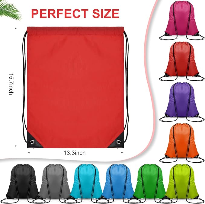 Shappy 100 Pieces Drawstring Bag Gym Portable String Sack Backpacks Polyester - Image 2