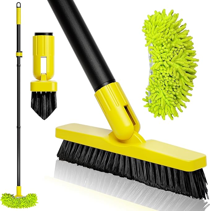 Grout Brush with Long Handle, Rotation Tile Grout Cleaning Tool, Wall Cleaner by byedusty