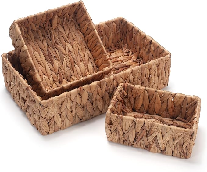 Water Hyacinth Rectangular Storage Basket - Image 4