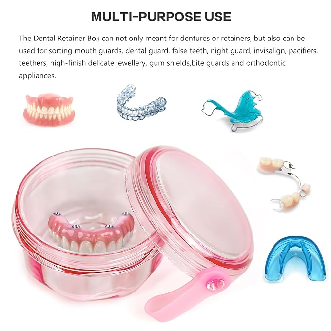 No Leak & Non-Slip Partial Denture Case Retainer Bath Box Cup, Denture Soaking - Image 2