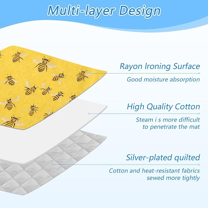 Yellow Bees Honey 01 Ironing Mat - Image 4