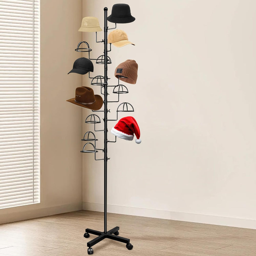 Montex Freestanding Hat Rack Stand, Wig Display Stand, Metal Hat Organizer Ra...
