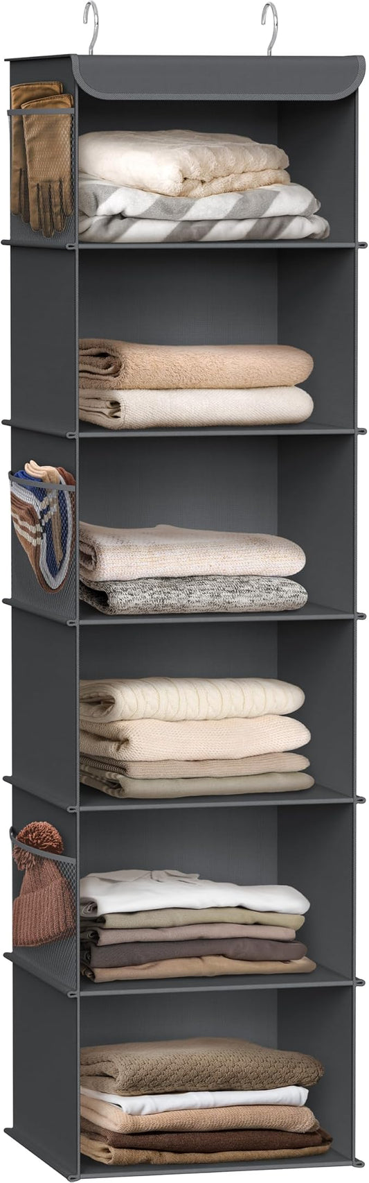 Simple Houseware 6 Shelf Hanging Closet Organizer, Dark Gray by SimpleHouseware