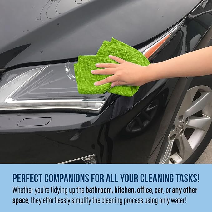 GREEN LIFESTYLE Chamois Cloth, Microfiber Cleaning Cloth 750 Pack, Borderless - Image 3