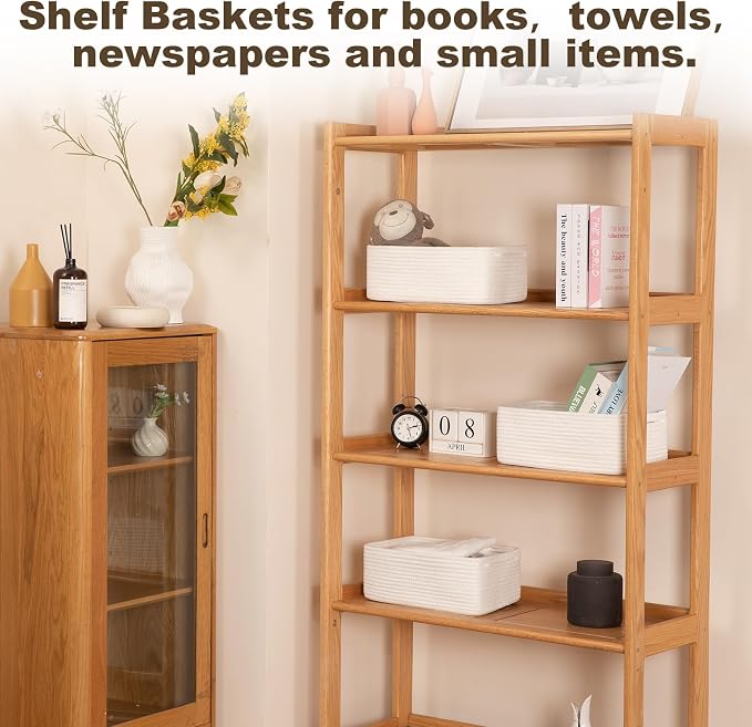 3 Pack Small Storage Baskets for Organizing, Cute Woven Decorative Gift Baskets - Image 4