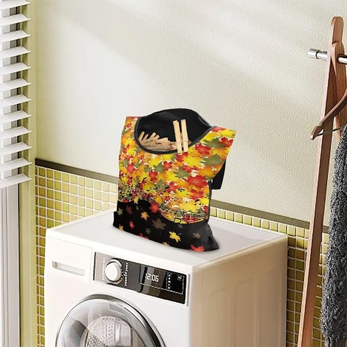 Maple Leaf Handy Laundry Clothespin Bag Holds 100 Medium-Sized Clothes Pins - Image 3