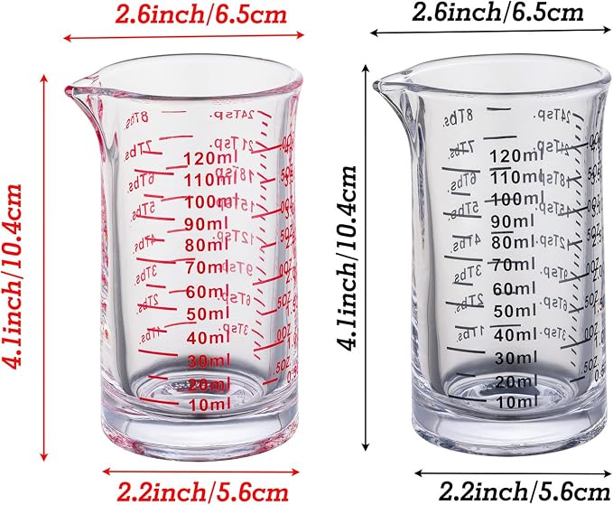 Ackers 4 Oz Glass Measuring Cup, Borosilicate Shot Glass - Image 4