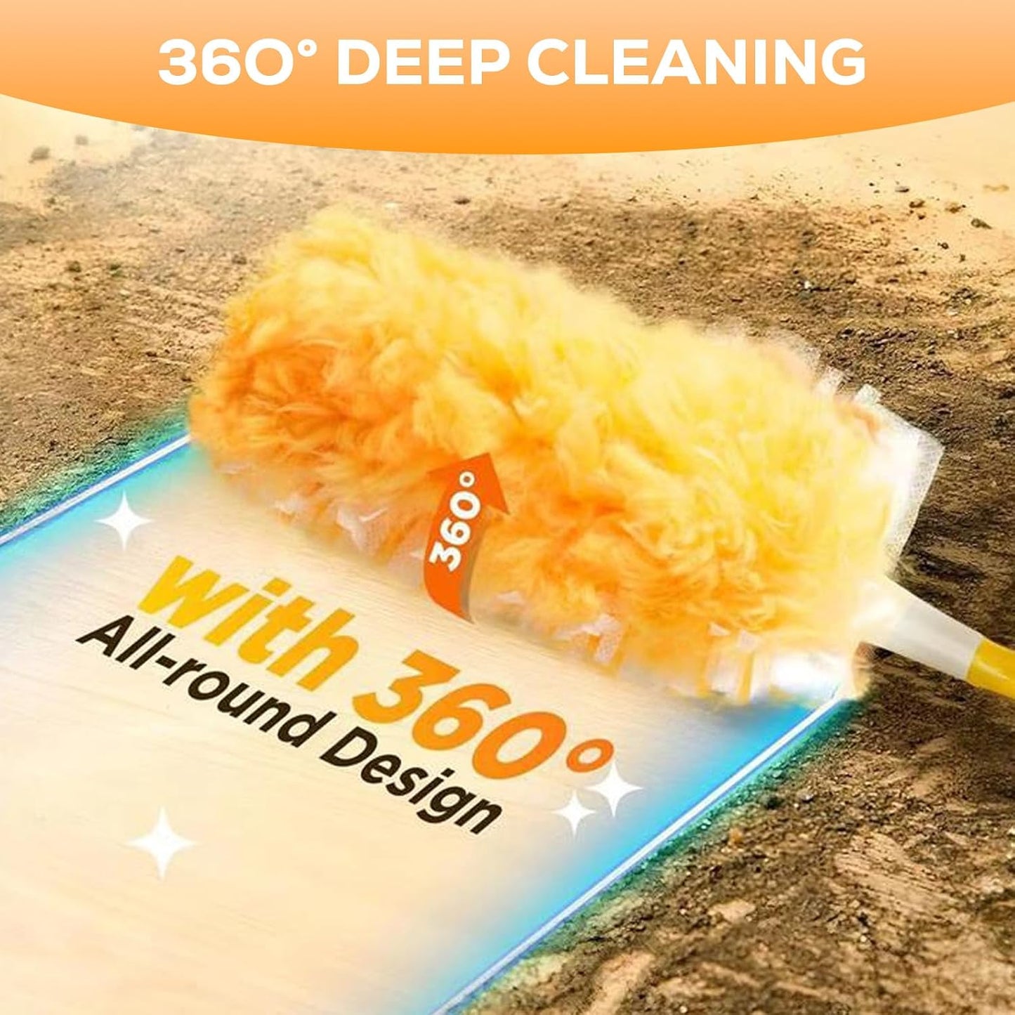 360° Duster Refills Kit 10Pcs+Handle, Multi-Surface 4X Power for PetHair Home Office Blinds Furniture