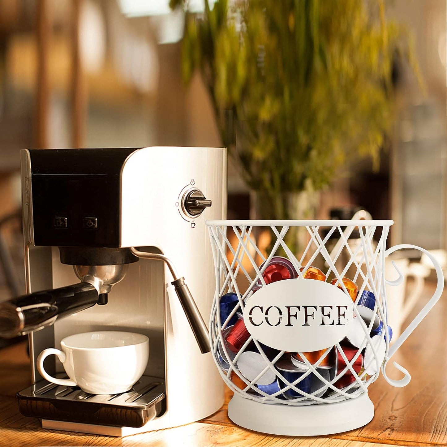 ANASTA K Cup Organizer Kpod Coffee Pods Holder Coffee Capsule Holder, K Cup Holders for Counter, Coffee Pod Storage Coffee Station Organizer, Kpod Container (White)