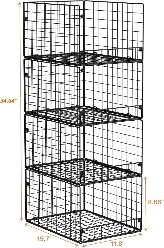 4-Tier Stackable Closet Organizers and Storage Shelves, Foldable Closet Shelf - Image 3