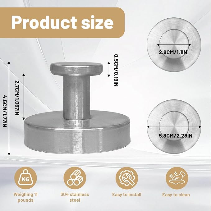 4 Pcs Suction Cup Hooks，No-Drill Suction Cup Hooks， Removable Hook，Towel - Image 6