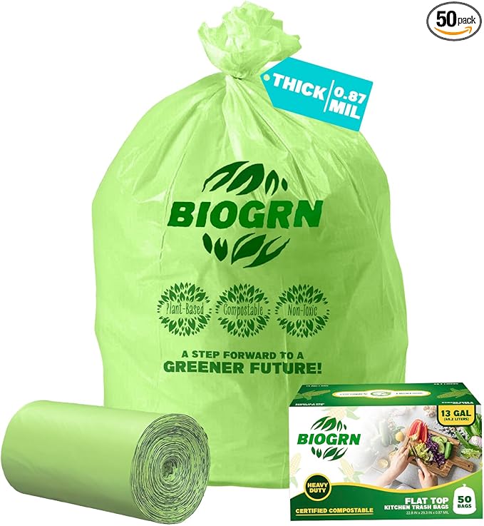 10-13 Gallon Compostable Trash Bags by BIOGRN