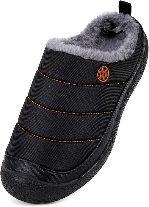 Womens Mens House Slippers Slip on Snow Winter Warm Fully Fur Lined Slippers - Image 2