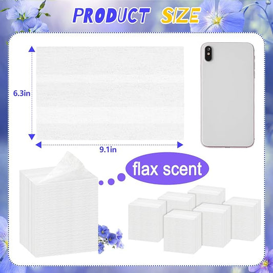 600 Count Flax Scent Dryer Sheets Fabric Softener Fresh Scent Dryer Sheets Bulk - Image 2