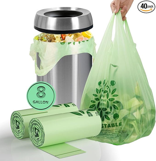 Compostable Trash Bags 8 Gallon by AYOTEE