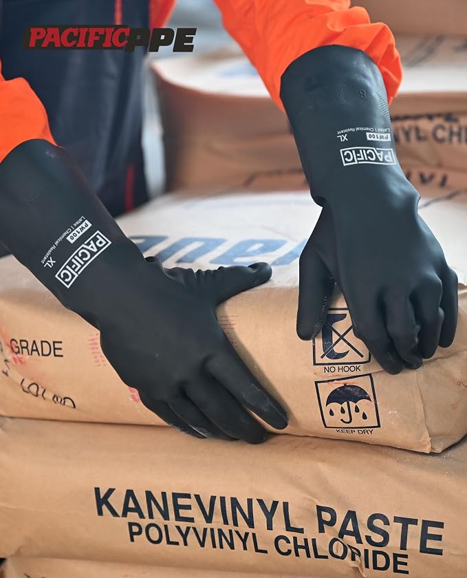 PACIFIC PPE Chemical Resistant Gloves, Heavy Duty Industrial Rubber Gloves - Image 8