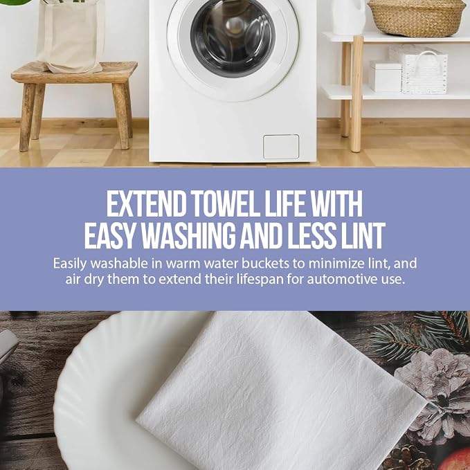 Flour Sack Towels | Tea Towel for Crafts| Kitchen Dish Cotton Blank Towel for - Image 4
