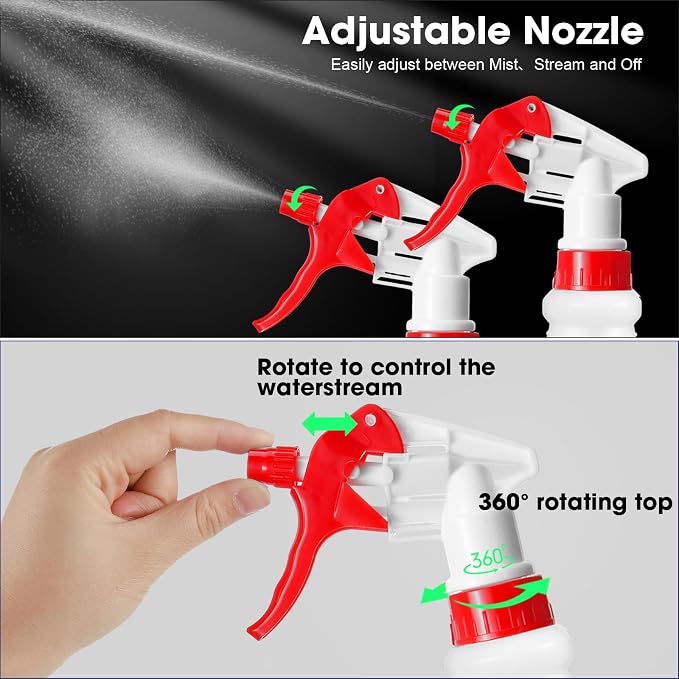 Eccliy 12 Pcs 16 Oz Plastic Spray Bottle, Adjustable Empty Reusable Sprayer - Image 4