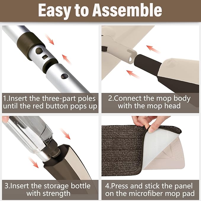 Mops for Floor Cleaning, 50 inch Spray Mop - Image 7