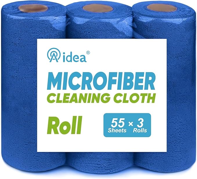 AIDEA Microfiber Cleaning Cloth 165 Sheets 3 Roll, Microfiber Towels by AIDEAHOME