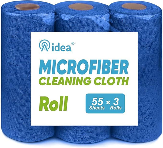 AIDEA Microfiber Cleaning Cloth 165 Sheets 3 Roll, Microfiber Towels by AIDEAHOME