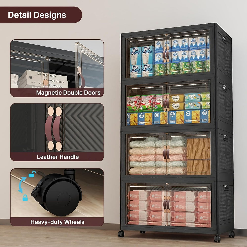 UAMFURI Stackable Storage Bins with Lids, 960QT Lockable Storage Cabinet