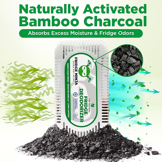 Fridge Ninja 2-Pack Unscented Activated Charcoal Fridge Deodorizer - Image 3