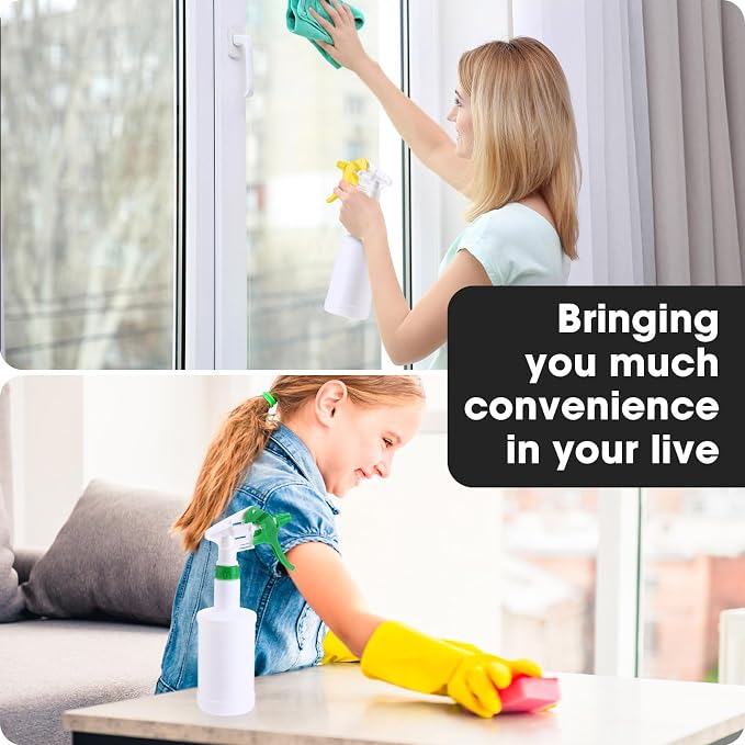 Eccliy 12 Pcs 16 Oz Plastic Spray Bottle, Adjustable Empty Reusable Sprayer - Image 4