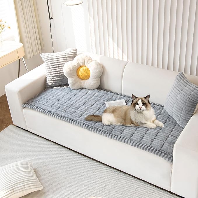 OTOB Couch Cover for Dogs Washable, Non Slip Plush Sofa Covers for 3 Cushion by OTOB