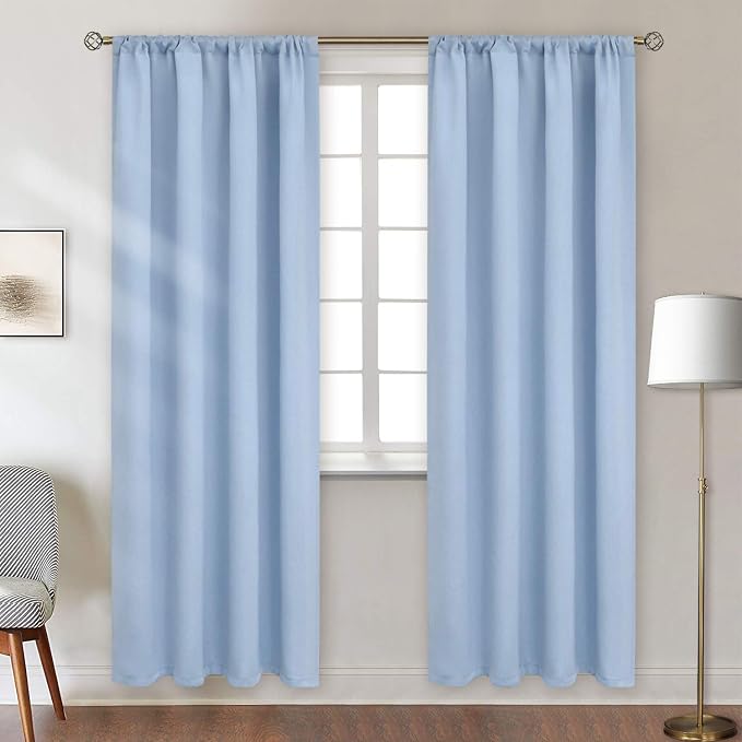 BGment Baby Blue Room Darkening Curtains 84 Inch Length by BGment