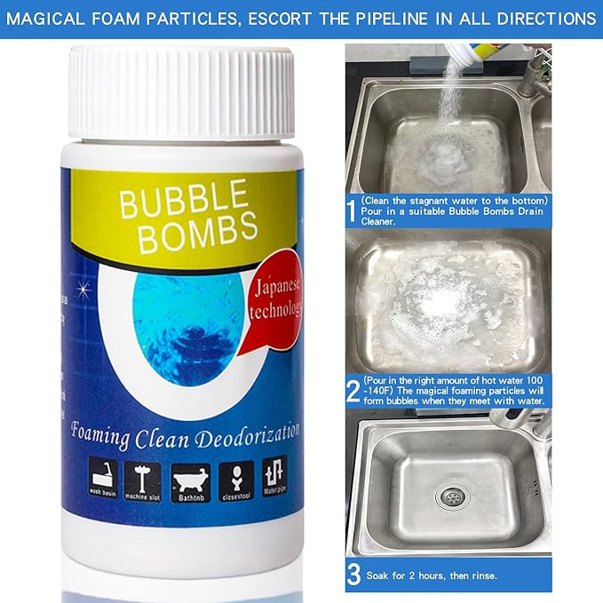 6 Pcs Bubble Bombs Drain Cleaner, Pipe Dredge Deodorant, Quick Dredge Pipeline - Image 3