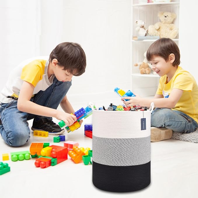 COMSE Extra Large Blanket Basket, Tall Woven Storage Basket, Nursery Hamper - Image 9