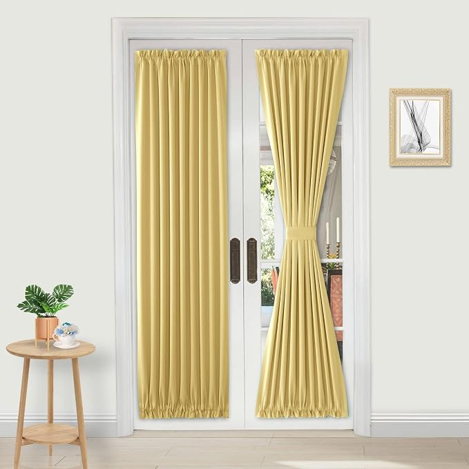 DWCN French Door Curtains – Rod Pocket Thermal Blackout Curtain by DWCN