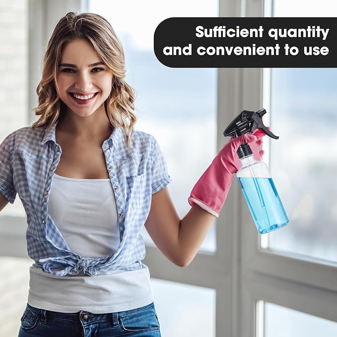 Eccliy 12 Pcs 16 Oz Plastic Spray Bottle, Adjustable Empty Reusable Sprayer - Image 4