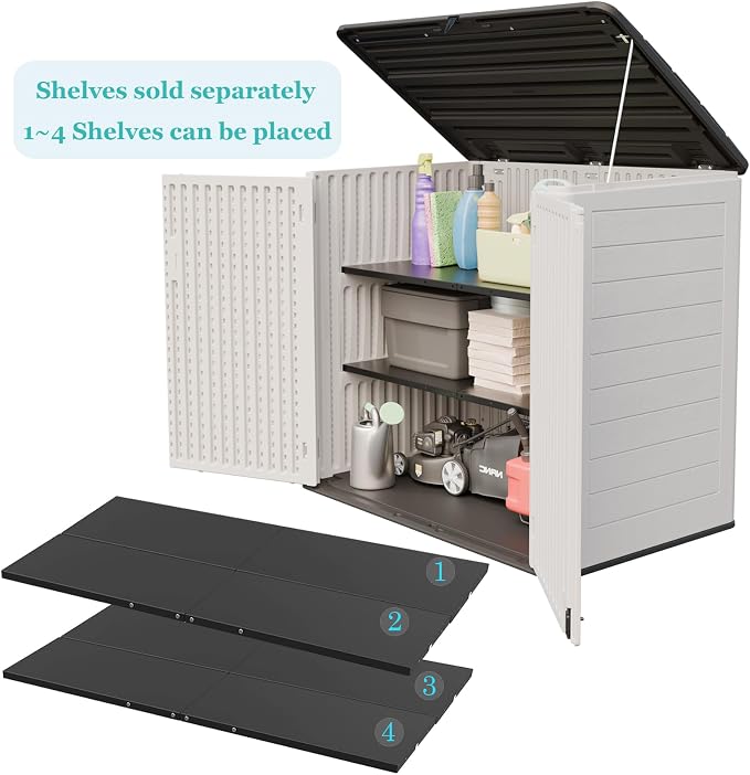 ZZM Large Outdoor Storage Shed, 48 Cu Ft Resin Versatile Storage Cabinet - Image 9
