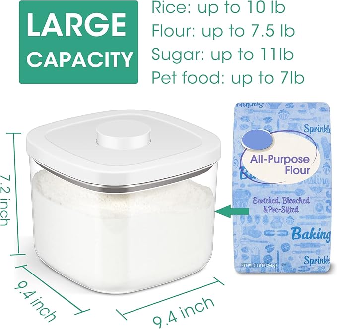 Airtight Rice Container 10 Lbs, Dry Food Holder - Image 2