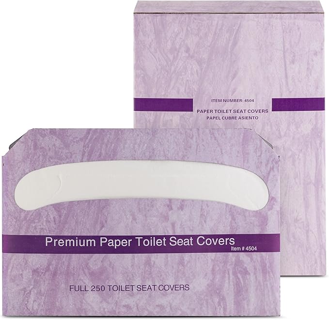 EZbrnd Premium Half-Fold Disposable Toilet Seat Covers, Flushable Paper Cover by EZbrnd