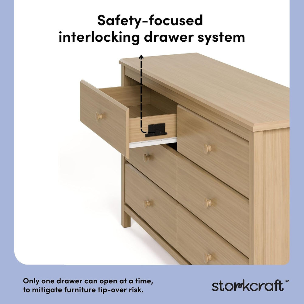 Storkcraft Alpine 6-Drawer Dresser, Driftwood