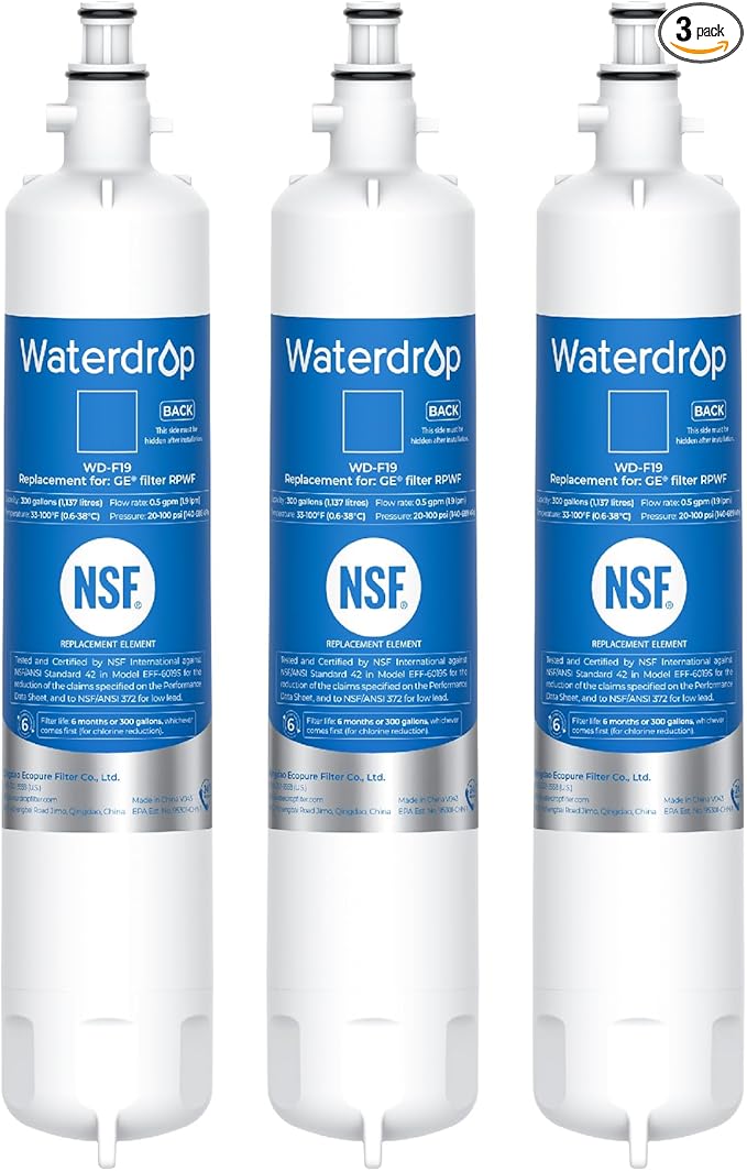Waterdrop RPWF Refrigerator Water Filter, Replacement by Waterdrop
