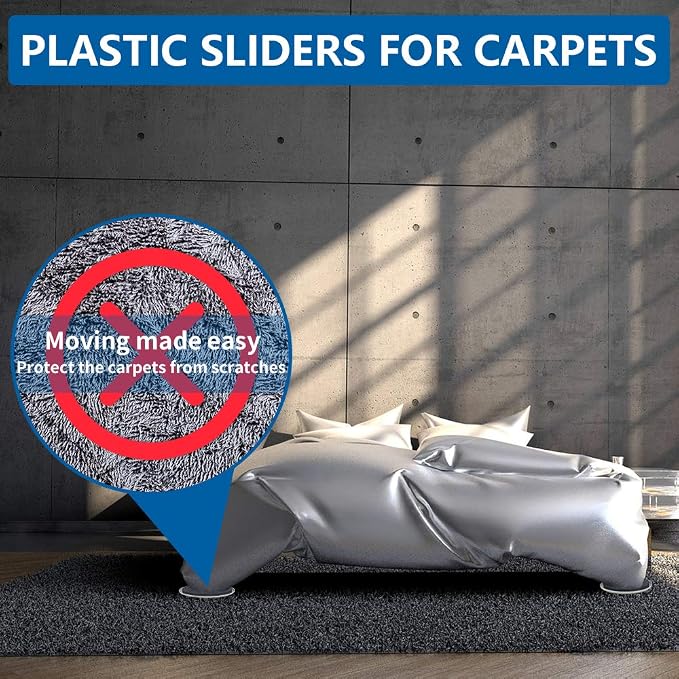 Furniture Sliders, 12 Pack 3 1/2" Moving Pads and 12 Hardwood Socks, Slide - Image 5