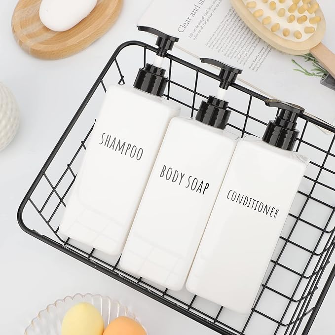 Segbeauty Plastic Soap Dispenser, 500ml Empty Square Pump Press Bottle Shower - Image 7