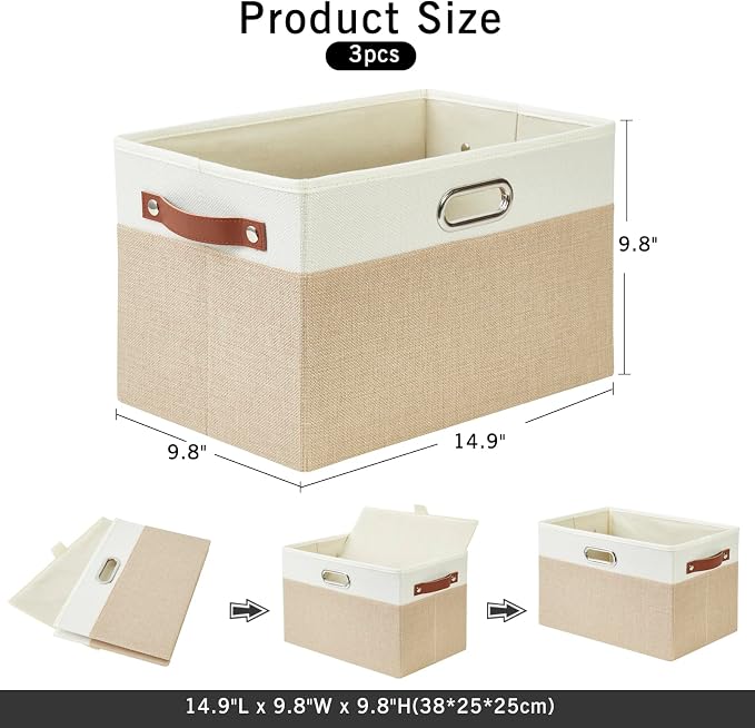 Large Collapsible Fabric Storage Bins - Image 2