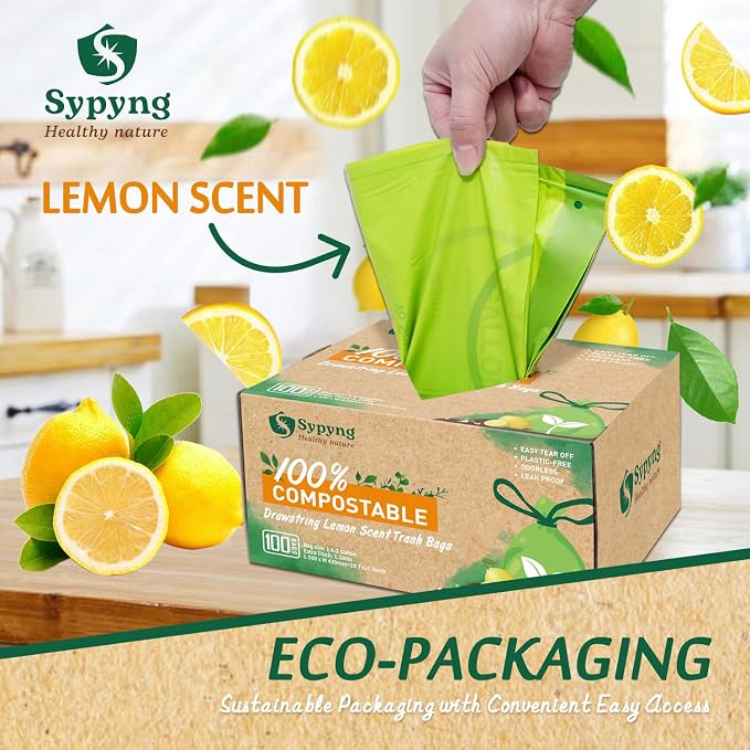 Compostable Kitchen Trash Bags 1, 6-2 Gallon - Image 2